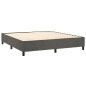 Boxspringbett mit Matratze Dunkelgrau 200x200 cm Samt