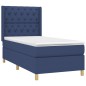 Boxspringbett mit Matratze & LED Blau 80x200 cm Stoff