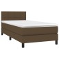 Boxspringbett mit Matratze Dunkelbraun 100x200 cm Stoff