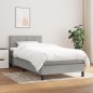 Boxspringbett mit Matratze Hellgrau 90x190 cm Stoff