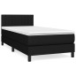 Boxspringbett mit Matratze Schwarz 80x200 cm Stoff