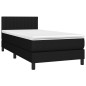 Boxspringbett mit Matratze Schwarz 80x200 cm Stoff