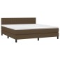 Boxspringbett mit Matratze Dunkelbraun 160x200 cm Stoff