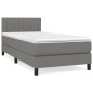 Boxspringbett mit Matratze Dunkelgrau 90x190 cm Stoff