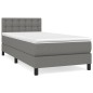 Boxspringbett mit Matratze Dunkelgrau 80x200 cm Stoff