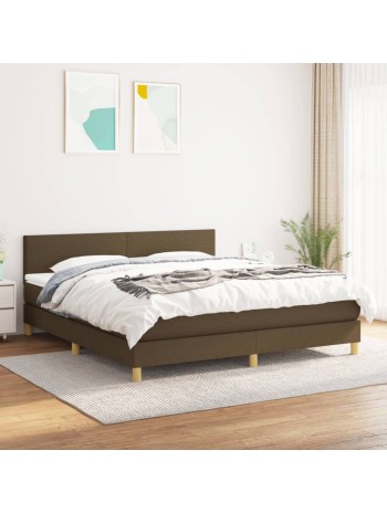 Boxspringbett mit Matratze Dunkelbraun 180x200 cm Stoff