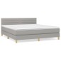 Boxspringbett mit Matratze Hellgrau 180x200 cm Stoff