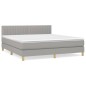 Boxspringbett mit Matratze Hellgrau 160x200 cm Stoff