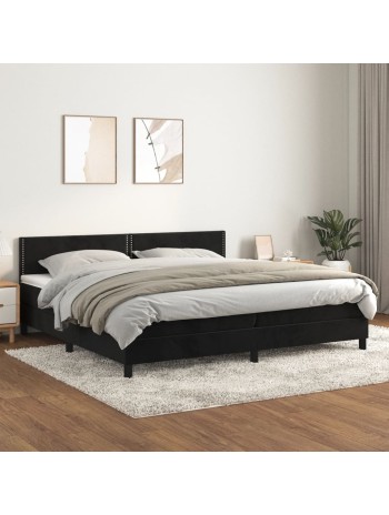 Boxspringbett mit Matratze Schwarz 200x200 cm Samt