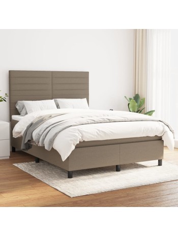 Boxspringbett mit Matratze Taupe 140x190 cm Stoff