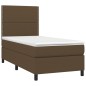 Boxspringbett mit Matratze Dunkelbraun 80x200 cm Stoff