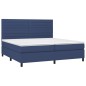 Boxspringbett mit Matratze Blau 200x200 cm Stoff