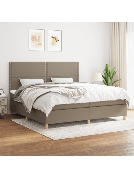 Boxspringbett mit Matratze Taupe 200x200 cm Stoff