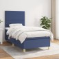 Boxspringbett mit Matratze Blau 100x200 cm Stoff