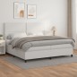 Boxspringbett mit Matratze Weiß 200x200 cm Kunstleder