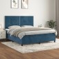 Boxspringbett mit Matratze Dunkelblau 180x200 cm Samt