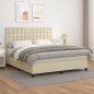 Boxspringbett mit Matratze Creme 180x200 cm Kunstleder