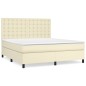 Boxspringbett mit Matratze Creme 180x200 cm Kunstleder