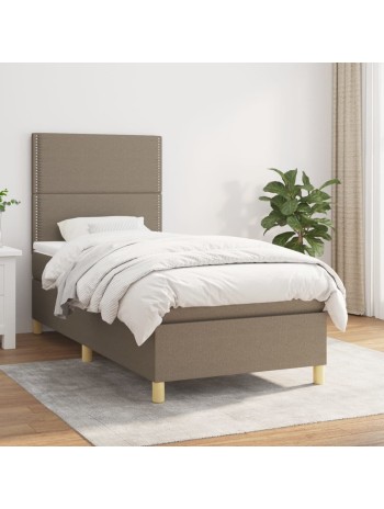 Boxspringbett mit Matratze Taupe 80x200 cm Stoff