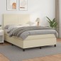 Boxspringbett mit Matratze Creme 140x190 cm Kunstleder