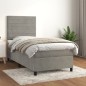 Boxspringbett mit Matratze Hellgrau 90x200 cm Samt