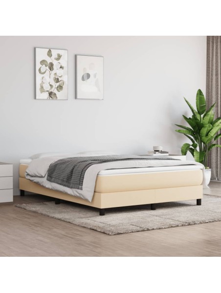 Boxspringbett mit Matratze Creme 160x200 cm Stoff