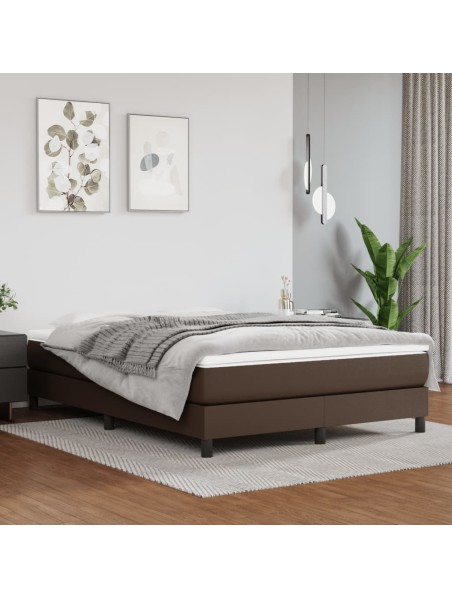 Boxspringbett mit Matratze Braun 140x190 cm Kunstleder