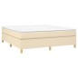 Boxspringbett mit Matratze Creme 180x200 cm Stoff