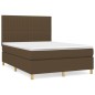 Boxspringbett mit Matratze Dunkelbraun 140x190 cm Stoff