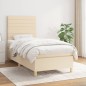 Boxspringbett mit Matratze Creme 90x190 cm Stoff