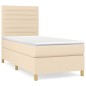 Boxspringbett mit Matratze Creme 90x190 cm Stoff