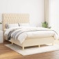 Boxspringbett mit Matratze Creme 140x190 cm Stoff