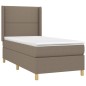 Boxspringbett mit Matratze & LED Taupe 100x200 cm Stoff