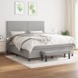 Boxspringbett mit Matratze Hellgrau 180x200 cm Stoff