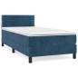 Boxspringbett mit Matratze Dunkelblau 90x190 cm Samt