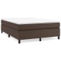 Boxspringbett mit Matratze Braun 140x190 cm Kunstleder