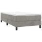 Boxspringbett mit Matratze Hellgrau 90x200 cm Samt