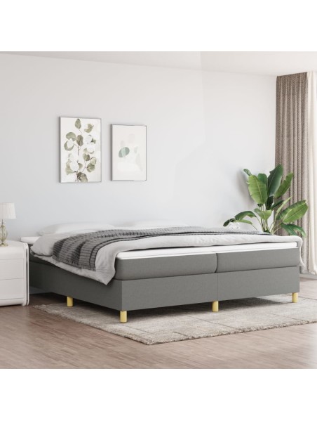 Boxspringbett Dunkelgrau 200x200 cm Stoff