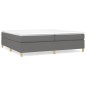 Boxspringbett Dunkelgrau 200x200 cm Stoff