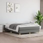 Boxspringbett mit Matratze Dunkelgrau 140x200 cm Stoff