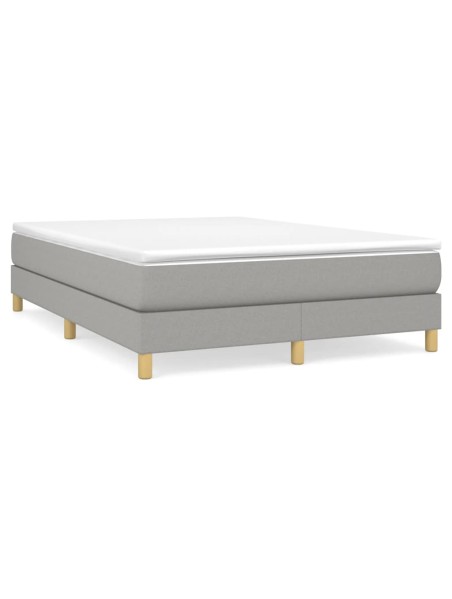 Boxspringbett Hellgrau 140x200 cm Stoff