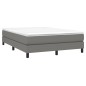 Boxspringbett mit Matratze Dunkelgrau 140x200 cm Stoff