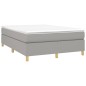 Boxspringbett mit Matratze Hellgrau 140x200 cm Stoff