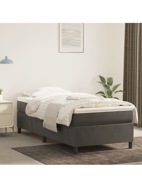 Boxspringbett Dunkelgrau 90x190 cm Samt