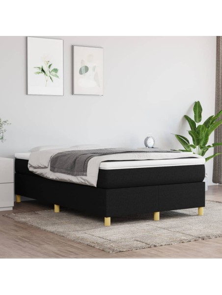 Boxspringbett mit Matratze Schwarz 120x200 cm Stoff