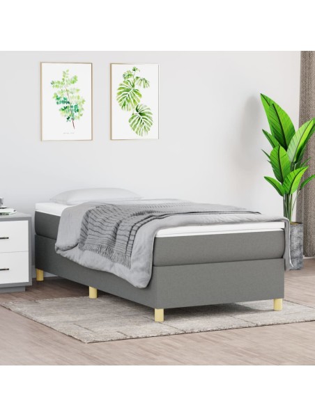 Boxspringbett Dunkelgrau 100x200 cm Stoff