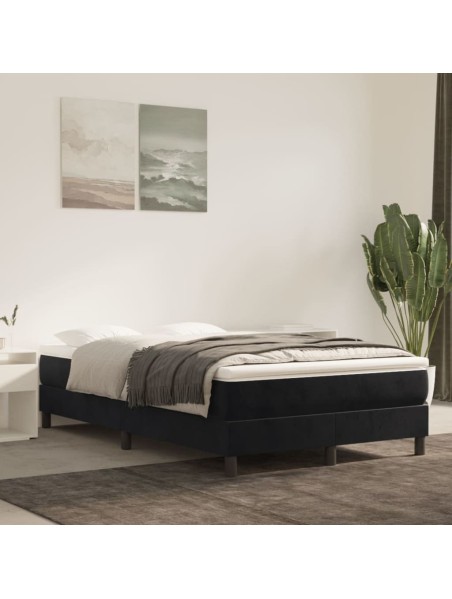 Boxspringbett mit Matratze Schwarz 120x200 cm Samt