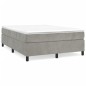 Boxspringbett Hellgrau 140x190 cm Samt