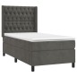 Boxspringbett mit Matratze Dunkelgrau 100x200 cm Samt