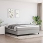 Boxspringbett mit Matratze Hellgrau 160x200 cm Stoff